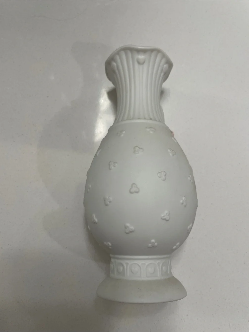 Precious Moments White Porcelain Vase with Pink Rose and Pink-Dressed Girl